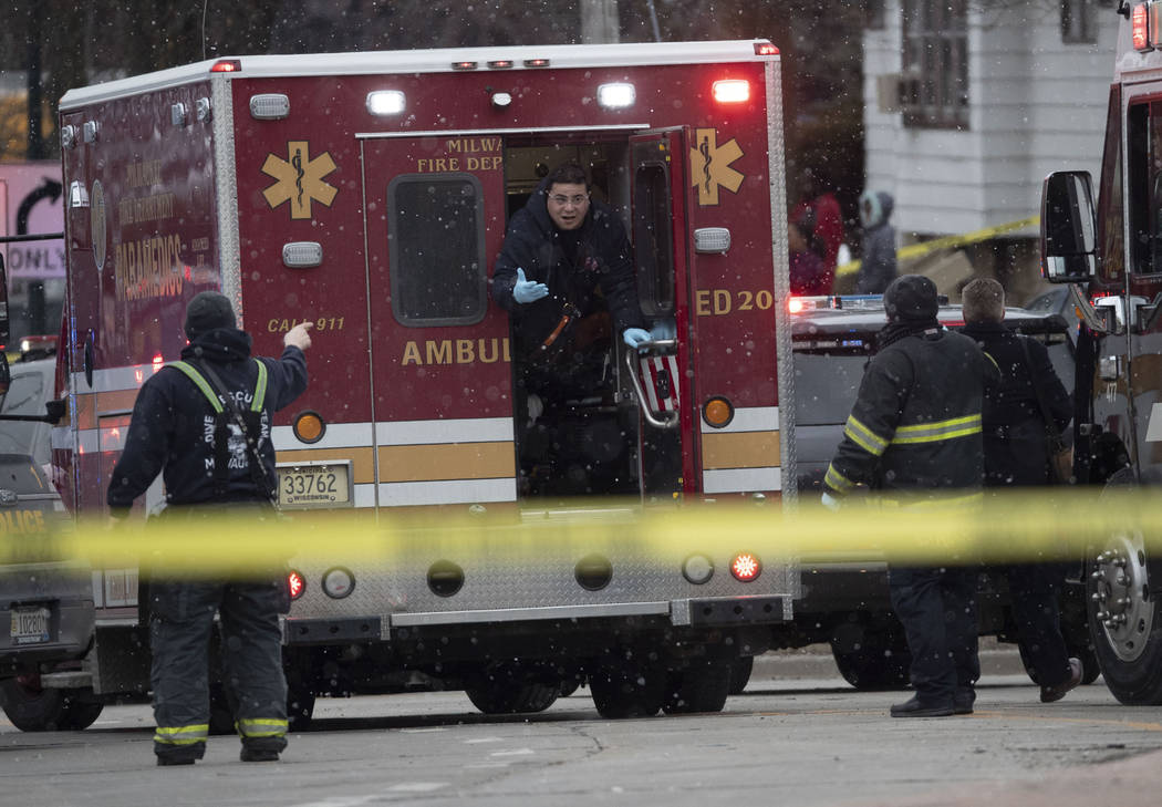 Milwaukee Police and Milwaukee Fire Dept. personnel respond to reports of an active shooting at ...