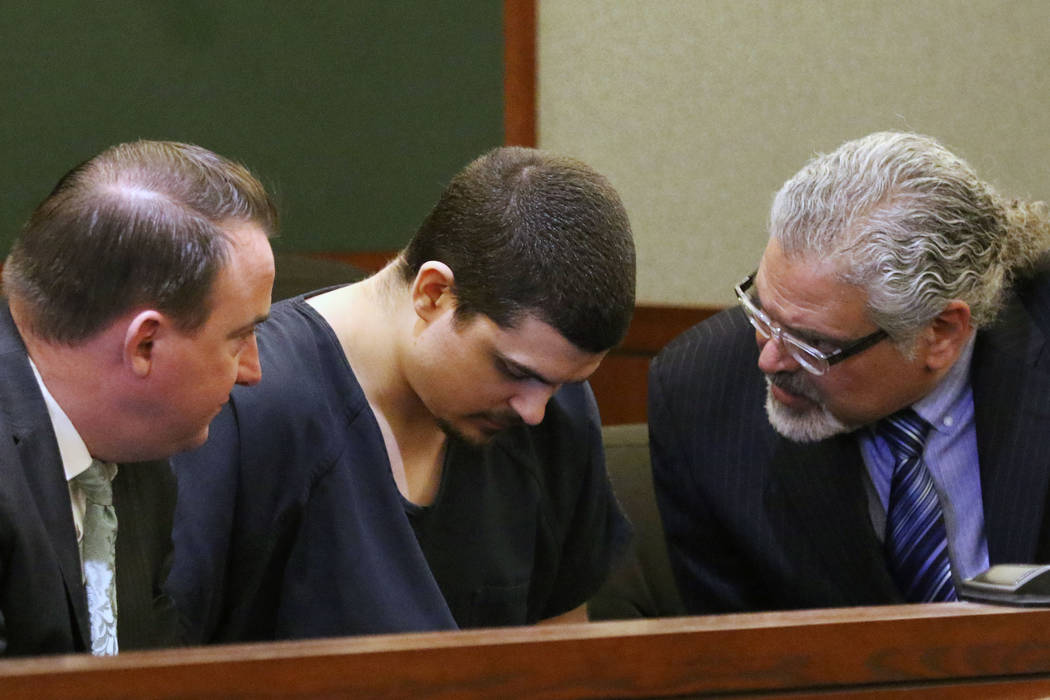Justin Tom Bennett, center, convicted in the killing of his daughter, 3-year-old Abygaile, comf ...