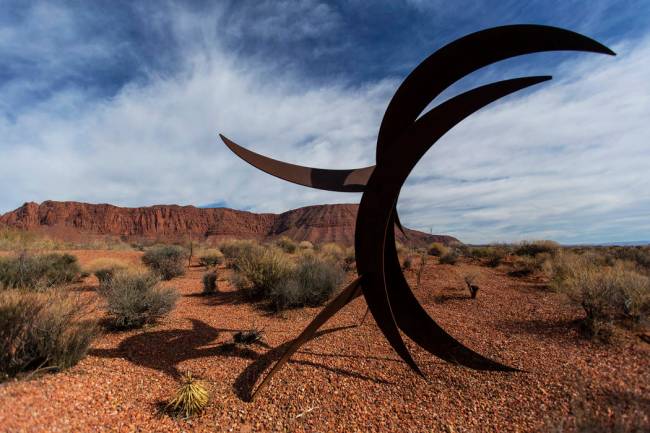A metal work in the sculpture garden at Kayenta. (Benjamin Hager/Las Vegas Review-Journal) @ben ...