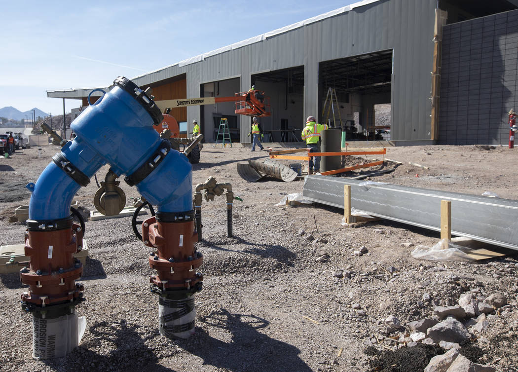 Construction for a new fire station, Fire Station 85, takes place at Hidden Hills Park on Thurs ...