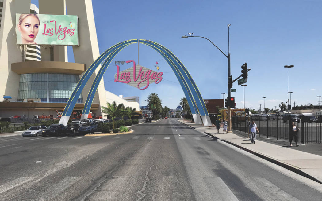Work on the planned $6.5 million, 80-foot-tall arch sign will begin March 16 and once complete ...