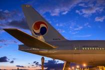 A Korean Air passenger jet is seen at McCarran International Airport in Las Vegas. (Benjamin Ha ...