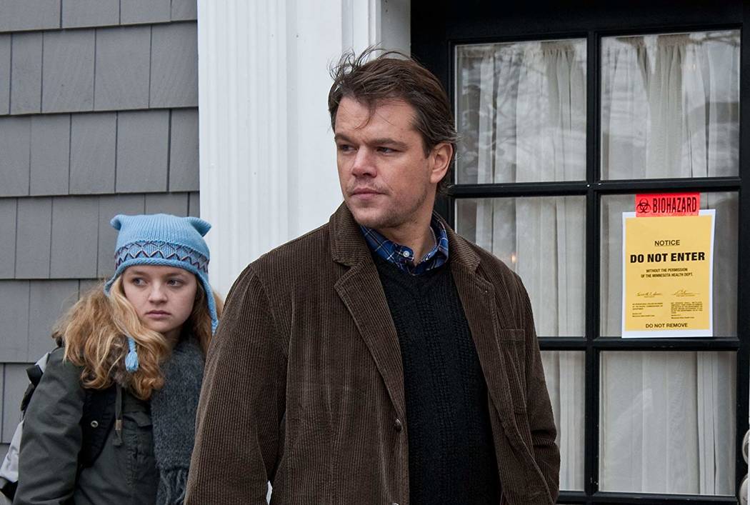 Matt Damon and Anna Jacoby-Heron star in "Contagion." (Warner Bros. Entertainment)