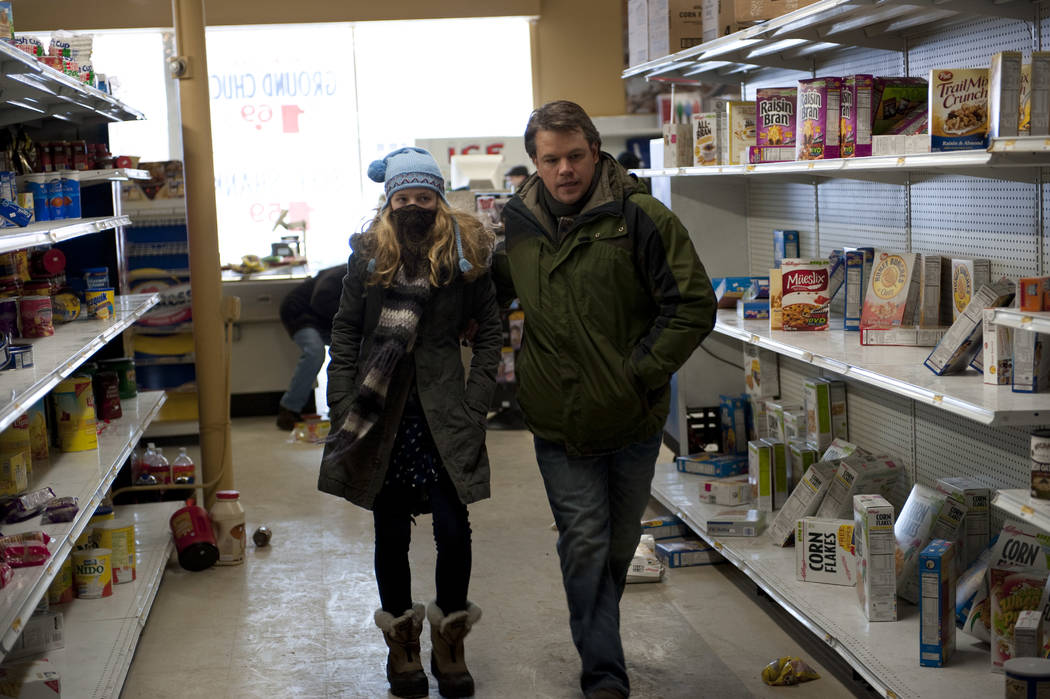Matt Damon and Anna Jacoby-Heron star in "Contagion." (Warner Bros. Entertainment)