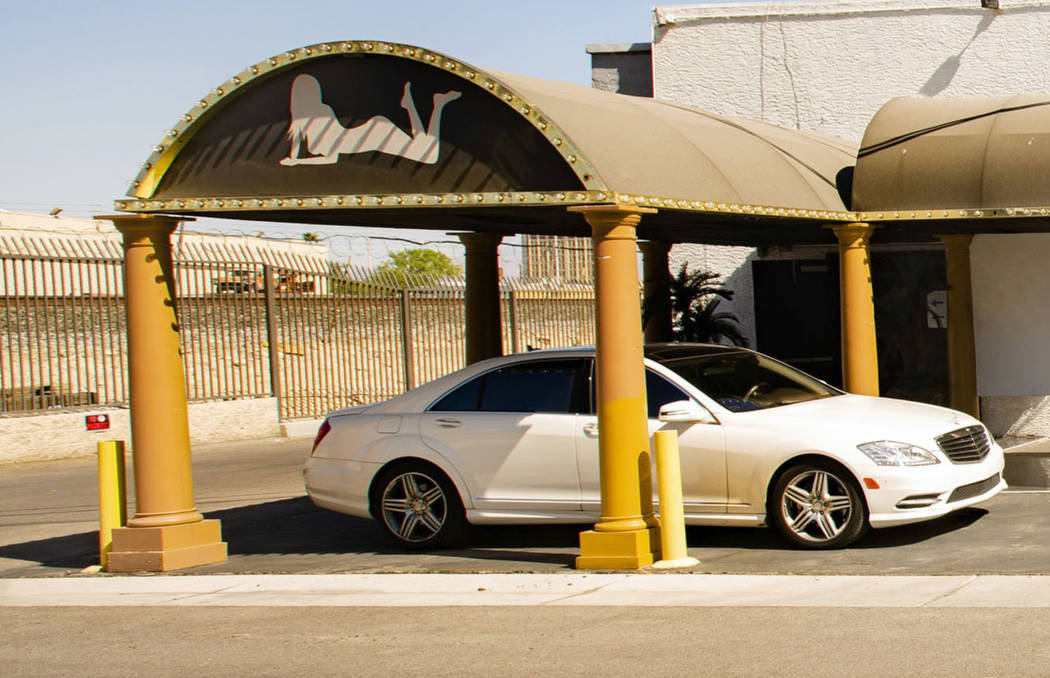 An entrance of the Can Can Room is seen on Wednesday, Sept. 11, 2019, in Las Vegas. (Michael Bl ...