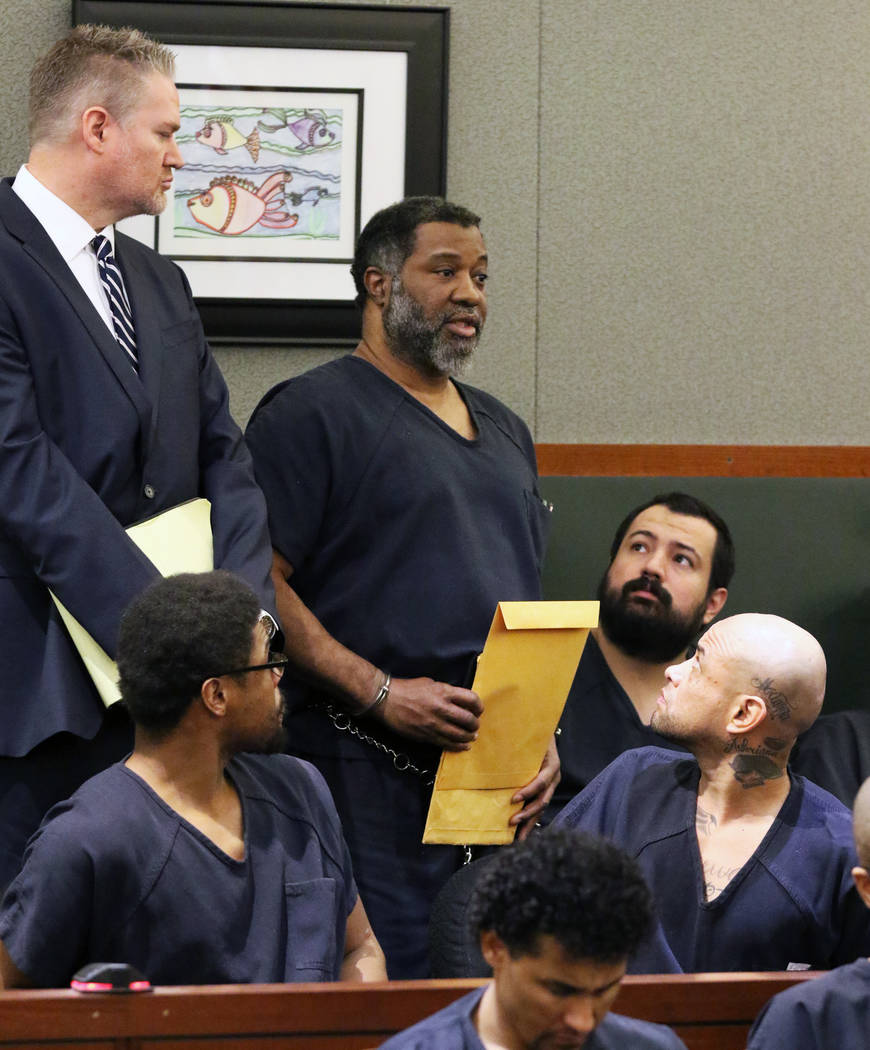Charles Talley, right, convicted of rape and murder of Kelly Deanne Kazoon, 55, addresses the c ...