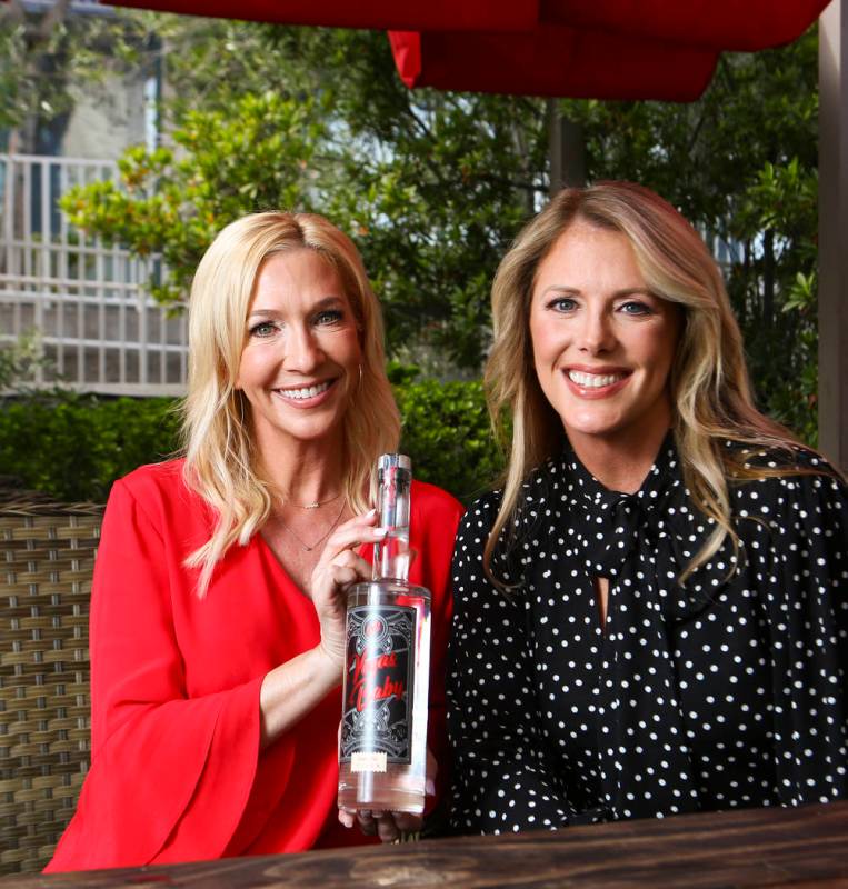 Vegas Baby Vodka co-founders Jennifer Higgins, left, and Megan Wilkes pose for a portrait in La ...