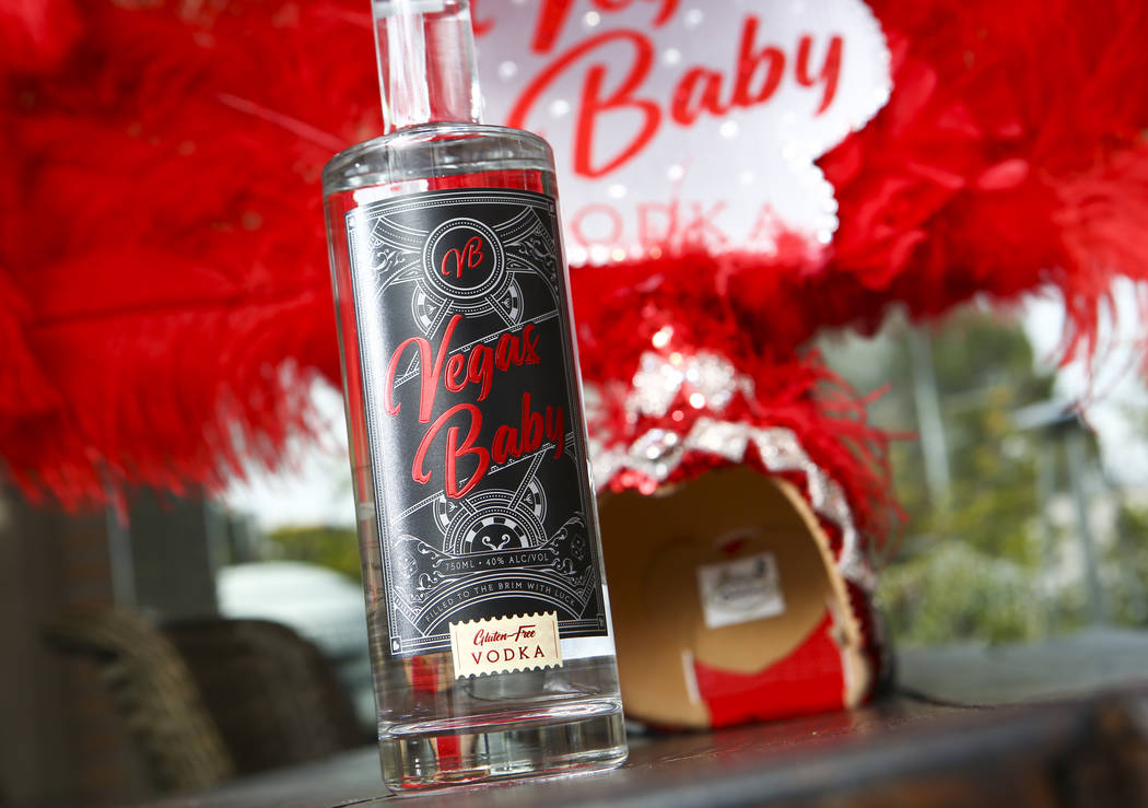 A bottle of Vegas Baby Vodka in Las Vegas on Friday, March 6, 2020. (Chase Stevens/Las Vegas Re ...