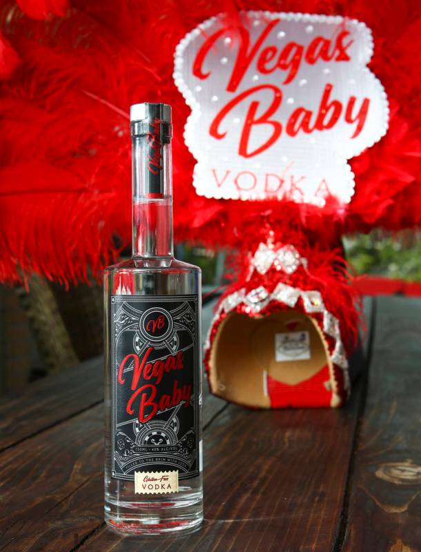 A bottle of Vegas Baby Vodka in Las Vegas on Friday, March 6, 2020. (Chase Stevens/Las Vegas Re ...