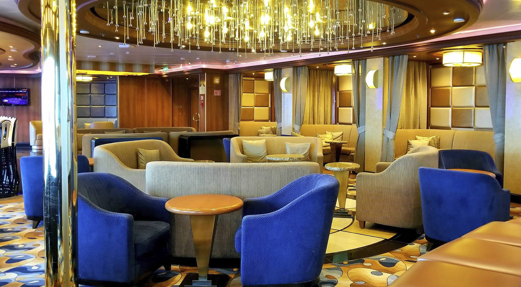 This photo provided by Michele Smith, shows an empty lounge area on the Grand Princess cruise s ...