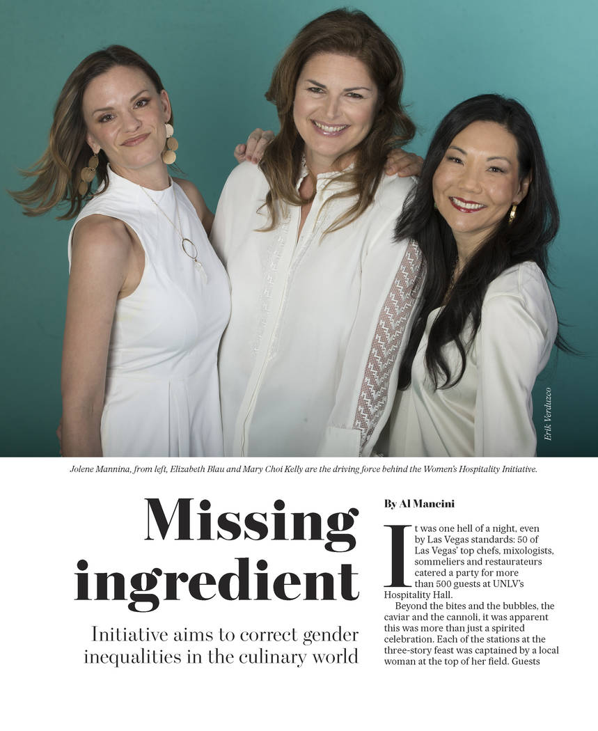 Jolene Mannina, from left, Elizabeth Blau and Mary Choi Kelly are featured in the spring 2019 i ...