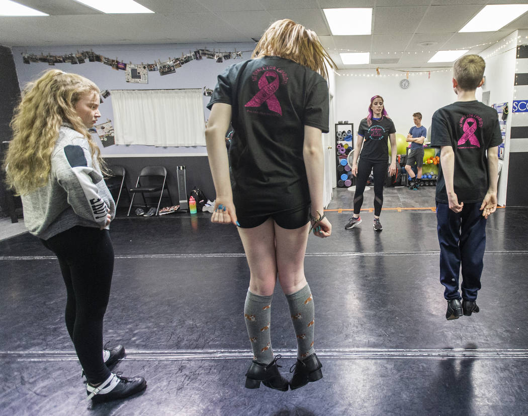 Instructor Nicole Blubaugh, second from left, teaches students on Wednesday, March 4, 2020, in ...