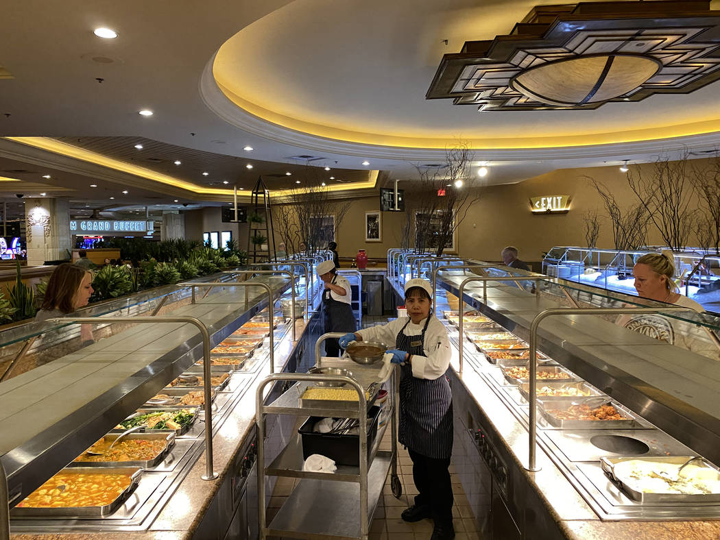 The MGM Grand Buffet Tuesday, March 10, 2020. MGM Resorts International will temporarily close ...