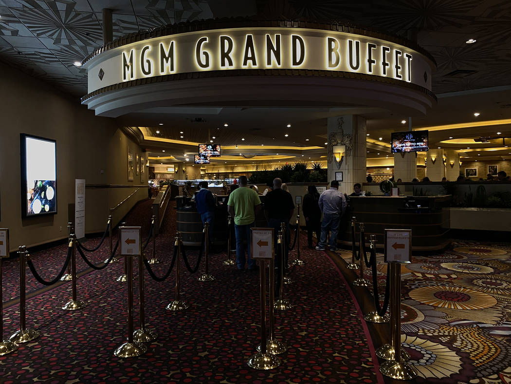 The MGM Grand Buffet Tuesday, March 10, 2020. MGM Resorts International will temporarily close ...