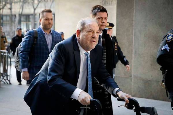 Harvey Weinstein arrives at a Manhattan courthouse as jury deliberations continue in his rape t ...