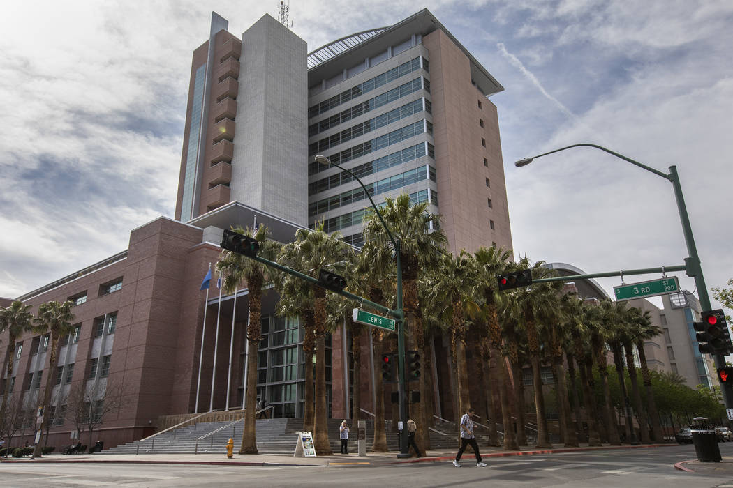 The Regional Justice Center as seen on Friday, March 6, 2020, in Las Vegas. (Ellen Schmidt/Las ...