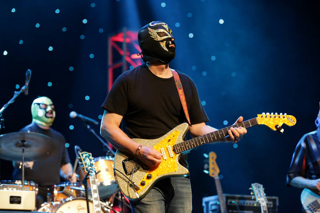 Eddie Angel of Los Straitjackets performs at the Deke Dickerson Guitar Geek Festival show durin ...