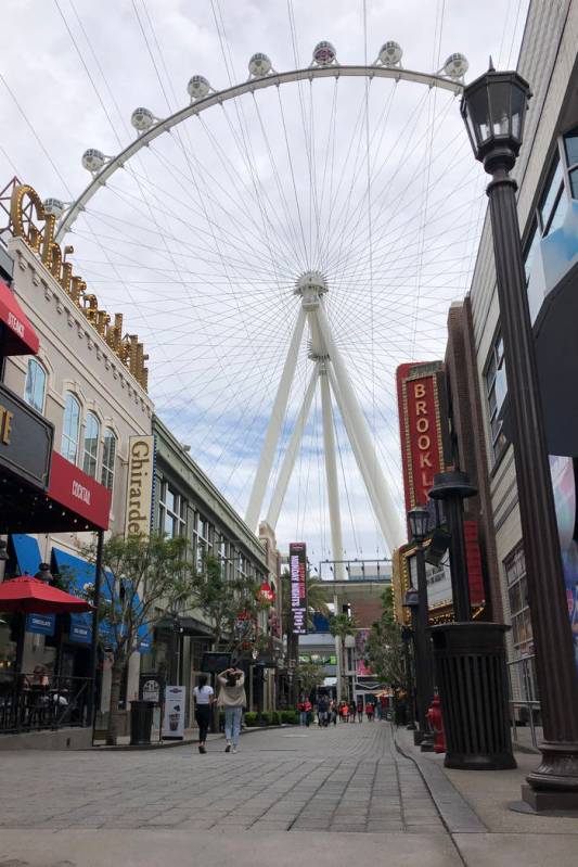 The Linq Promenade pictured on March 12, 2020, in Las Vegas. (Bizuayehu Tesfaye/Las Vegas Revie ...