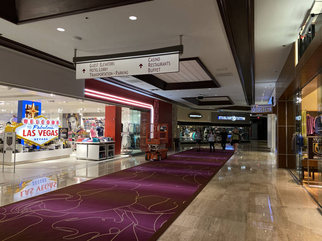 A retail area at The Mirage on the Strip in Las Vegas Thursday, March 12, 2020. (K.M. Cannon/La ...