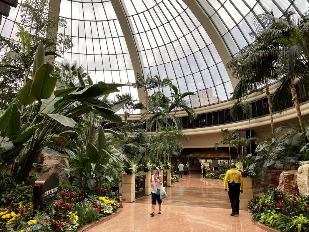 A atrium area at The Mirage on the Strip in Las Vegas Thursday, March 12, 2020. (K.M. Cannon/La ...