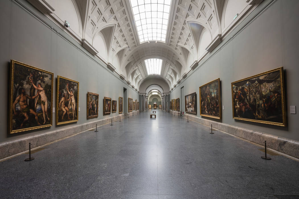 View of an empty gallery at El Prado Museum in Madrid, Spain, Thursday, March 12, 2020. (AP Pho ...