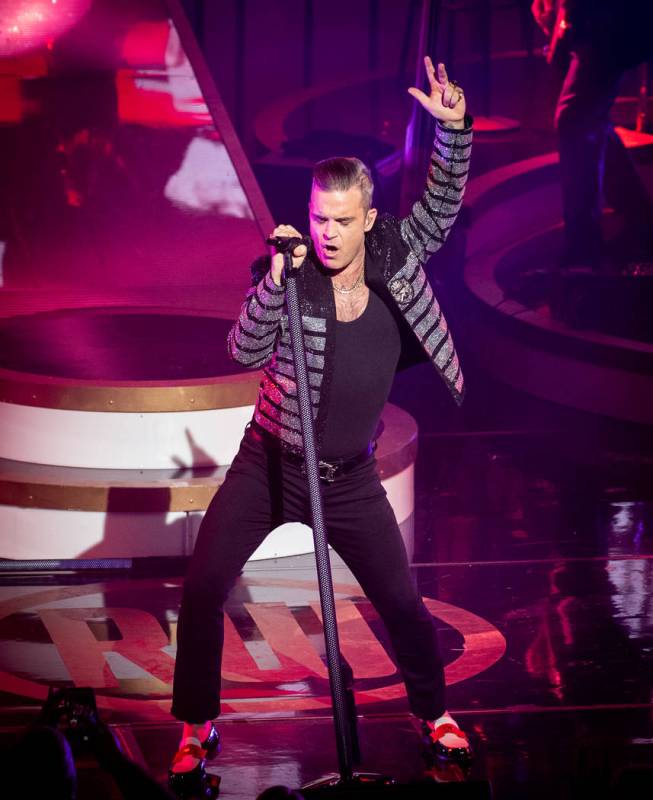 Robbie Williams debuts his residency, "Live In Las Vegas," at Encore Theater at Wynn Las Vegas ...