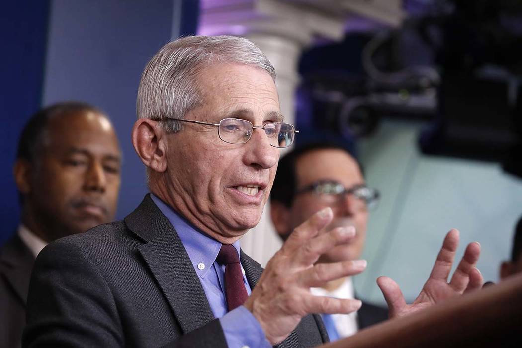 Dr. Anthony Fauci, director of the National Institute of Allergy and Infectious Diseases, speak ...