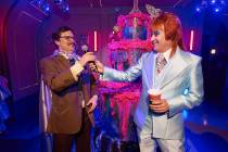 Harry Howie and Ross Mollison, of Spiegelworld, celebrate the first anniversary of "Opium" at T ...