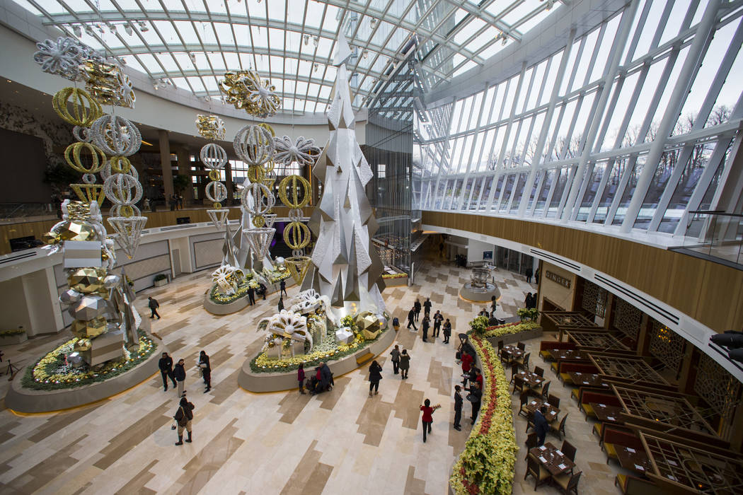 The conservatory at MGM National Harbor hotel-casino in Oxon Hill, Md. on Thursday, Dec. 8, 201 ...