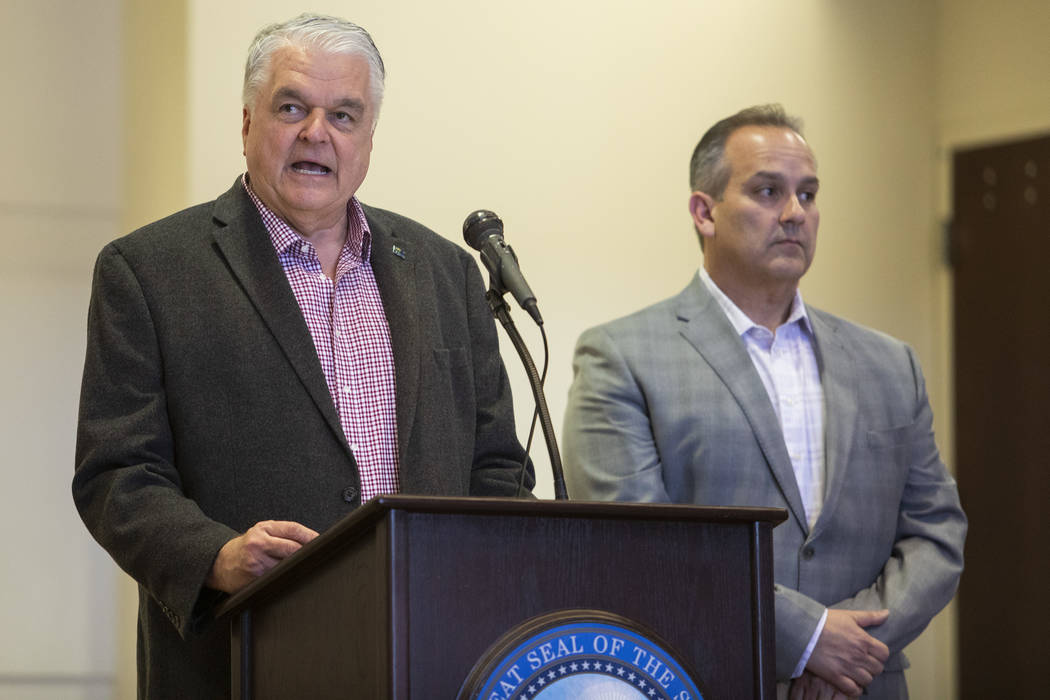 Gov. Steve Sisolak and CCSD Superintendent Jesus Jara announce that CCSD schools will close beg ...