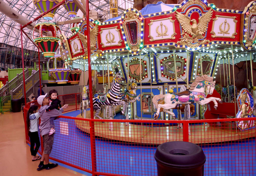 The carousel at Circus Circus Adventuredome in Las Vegas Monday, March 16, 2020. (K.M. Cannon/L ...