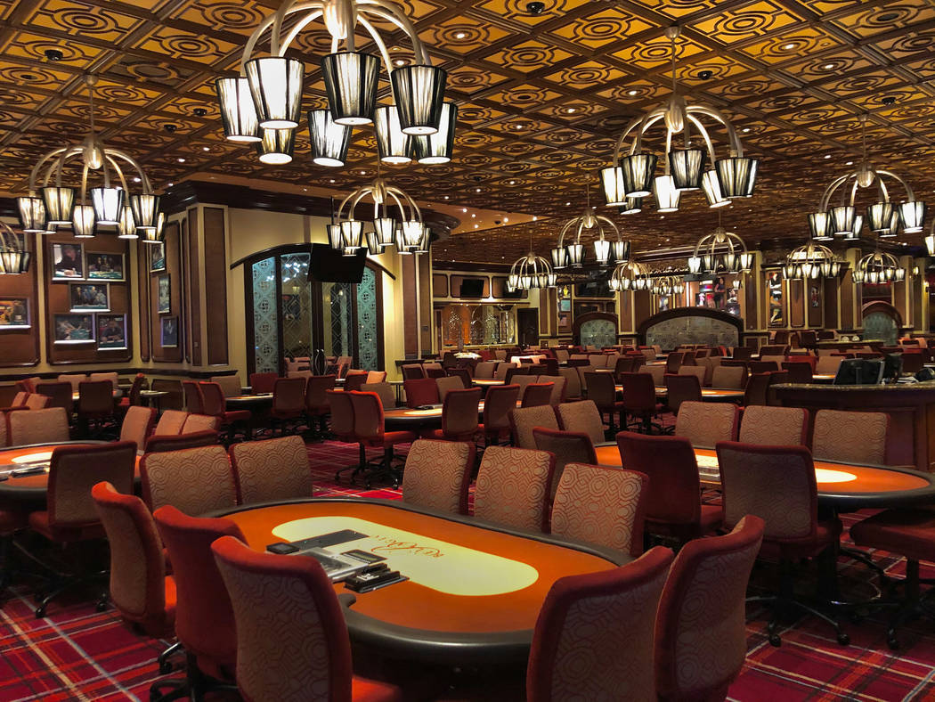 The vacant poker room at the Bellagio on Tuesday, March 17, 2020, in Las Vegas. (L.E. Baskow/La ...