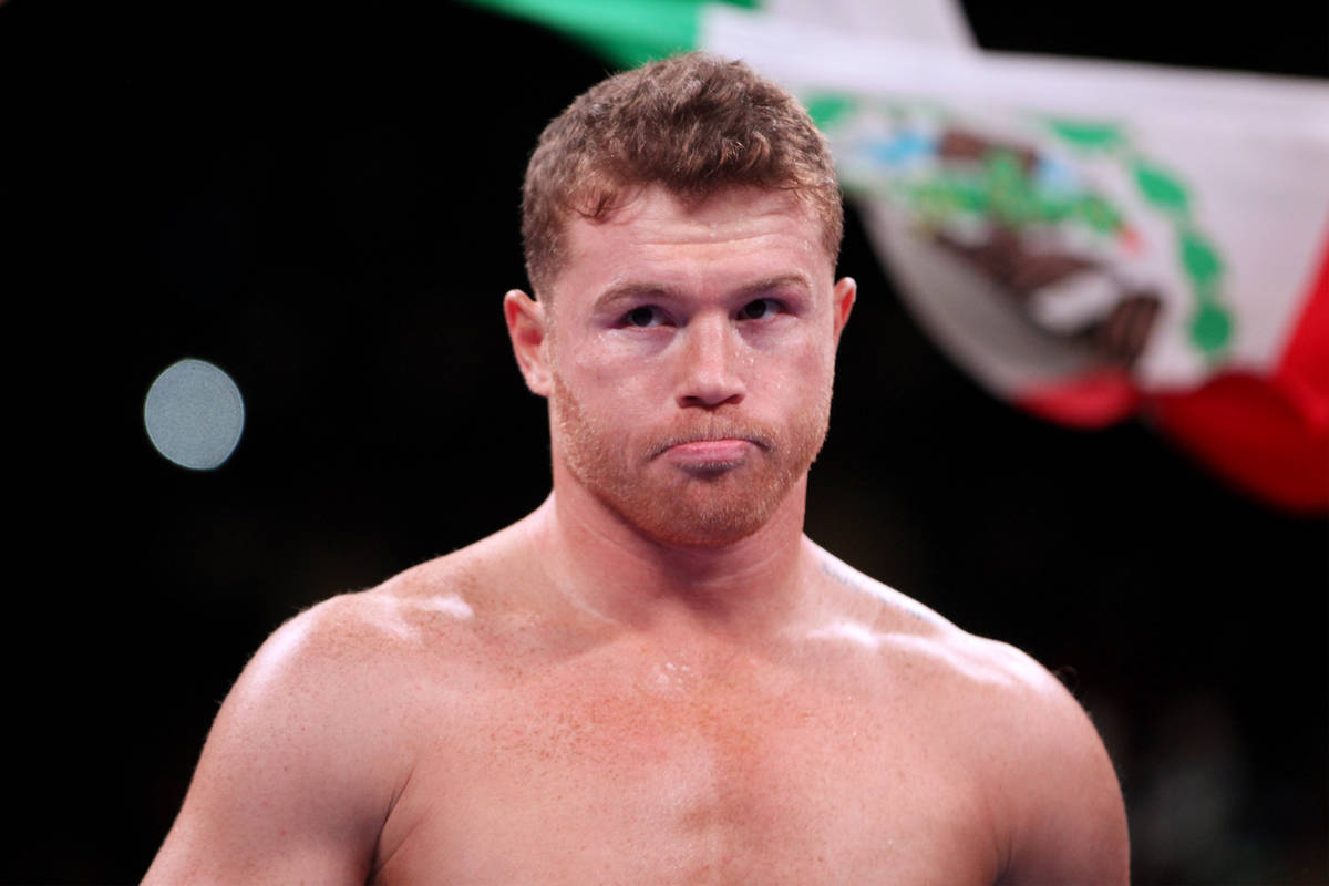 Saul "Canelo" Alvarez stands on the ring before his fight against Sergey Kovalev for the WBO li ...