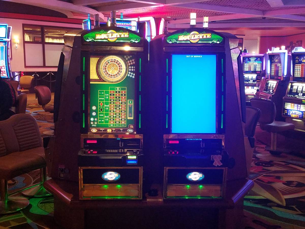 In an effort to promote social distancing on the slot floor at TI, several machines have been d ...