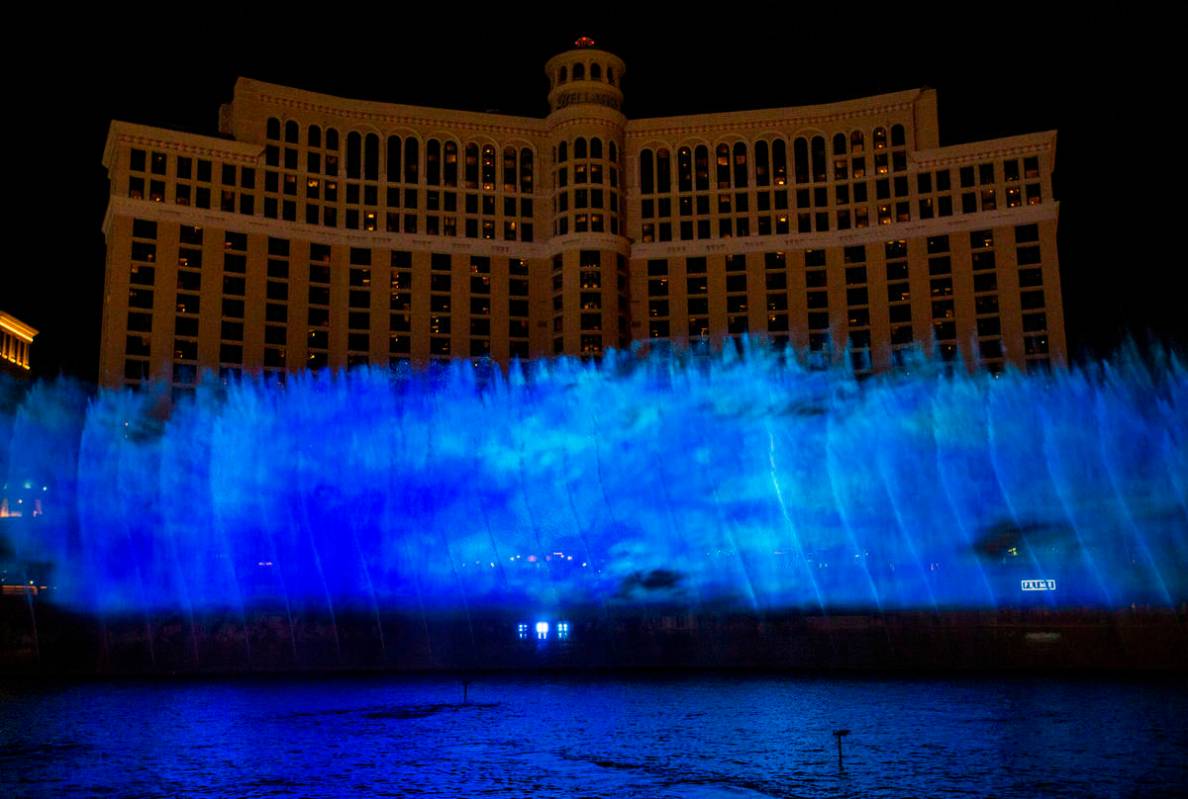 A wall of blue flames during the debut of the new water show based on "Game of Thrones&quo ...