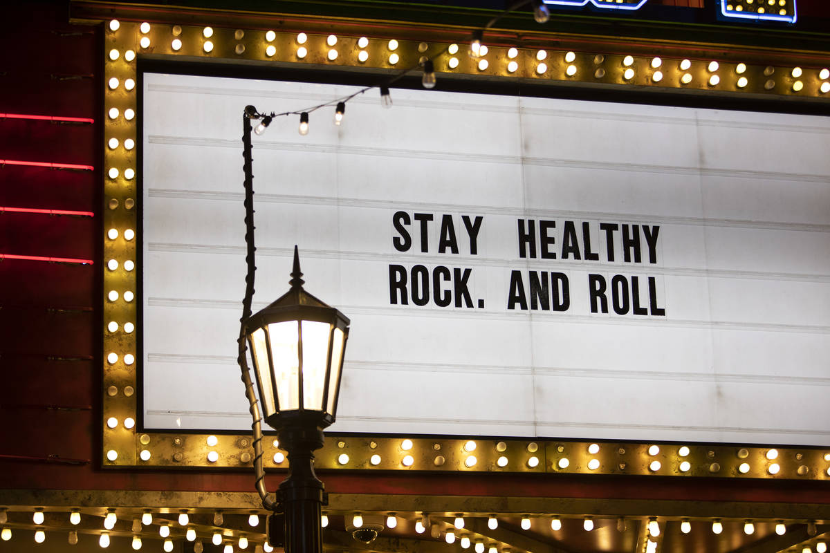 Brooklyn Bowl's sign on the LINQ Promenade on the Las Vegas Strip on Tuesday, March 17, 2020, i ...