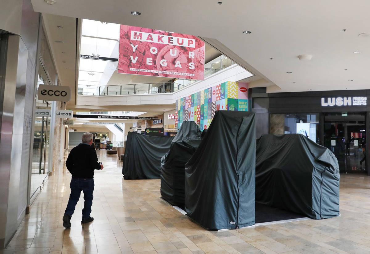 Fashion Show mall in Las Vegas closes down on Wednesday, March 18, 2020. (Elizabeth Page Brumle ...