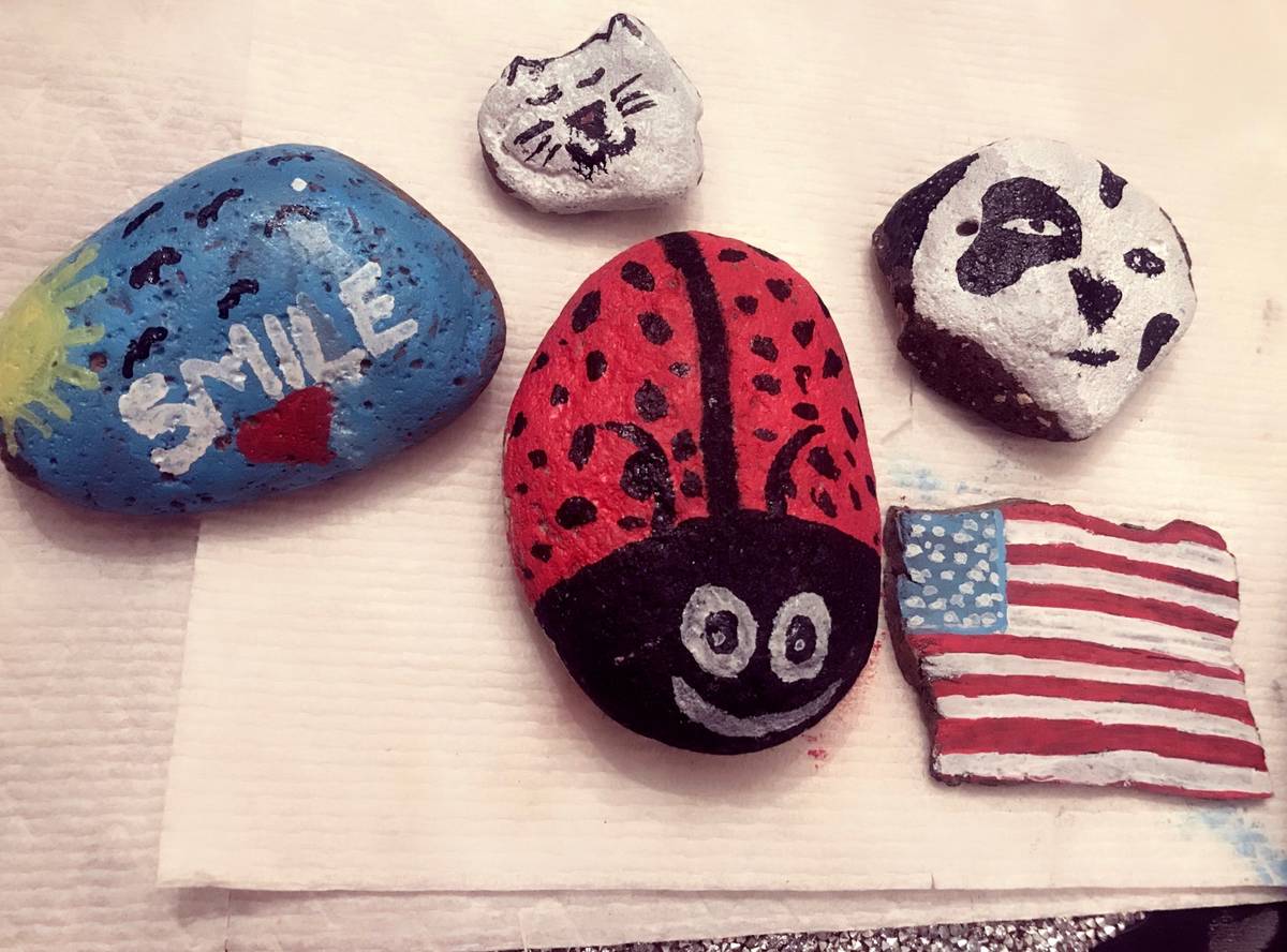 Jade Miron is leaving painted rocks on trails for neighbors kids to find. (Jade Miron)