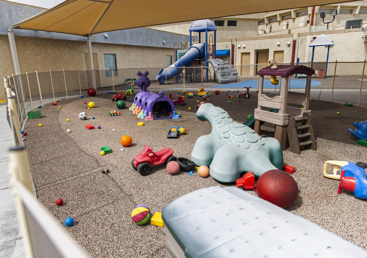 The playground at New Horizons Preschool is completely empty on Wednesday, March 18, 2020, in L ...