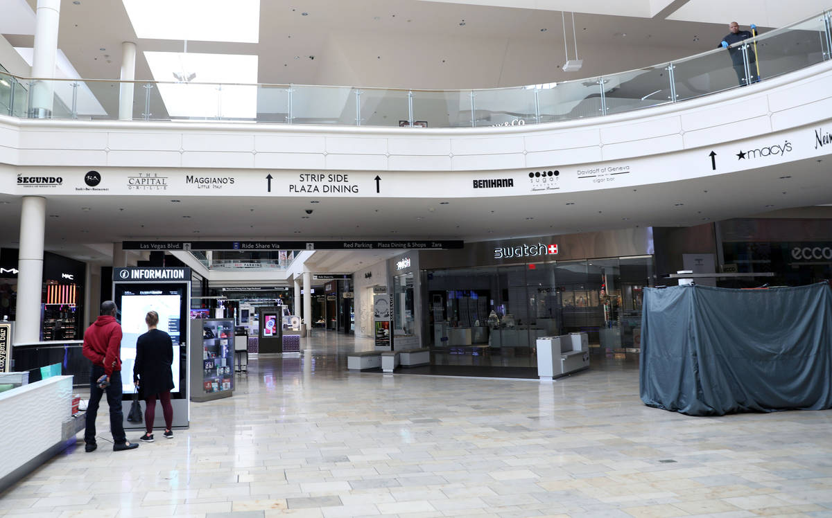 Fashion Show mall in Las Vegas closes down on Wednesday, March 18, 2020. (Elizabeth Page Brumle ...