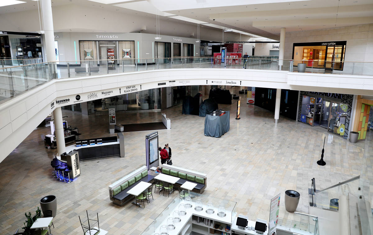 Fashion Show mall in Las Vegas closes down on Wednesday, March 18, 2020. (Elizabeth Page Brumle ...