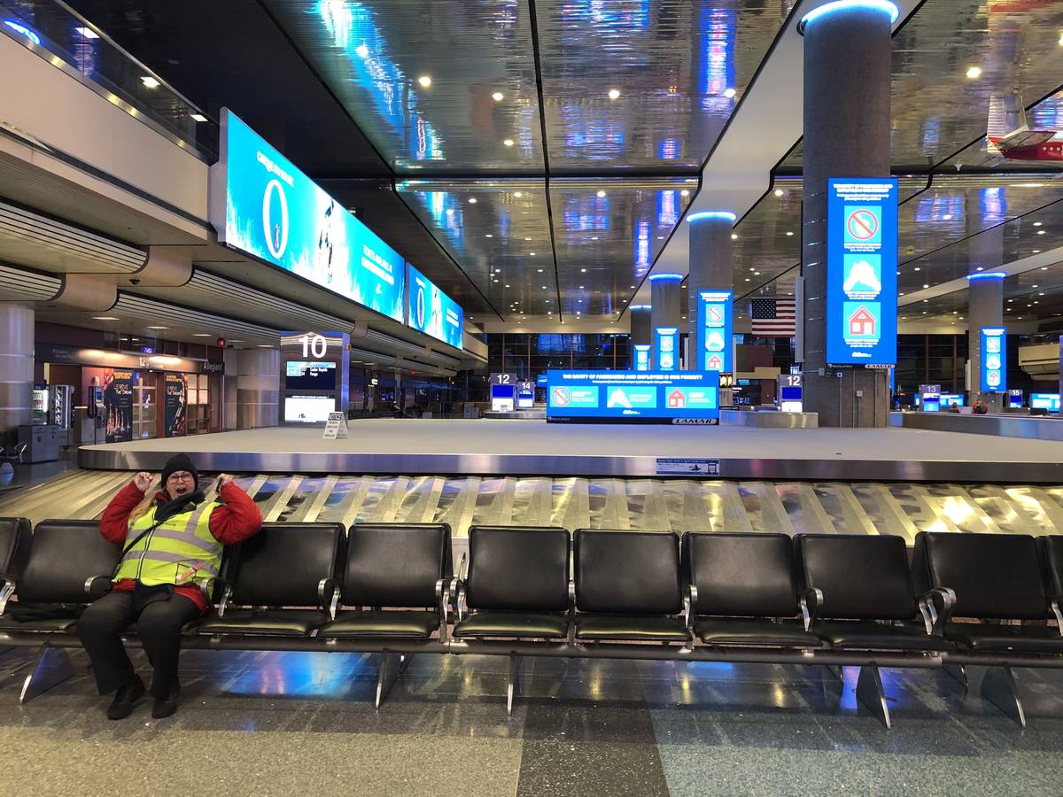 McCarran International Airport was virtually empty of passengers and workers Wednesday, March 1 ...