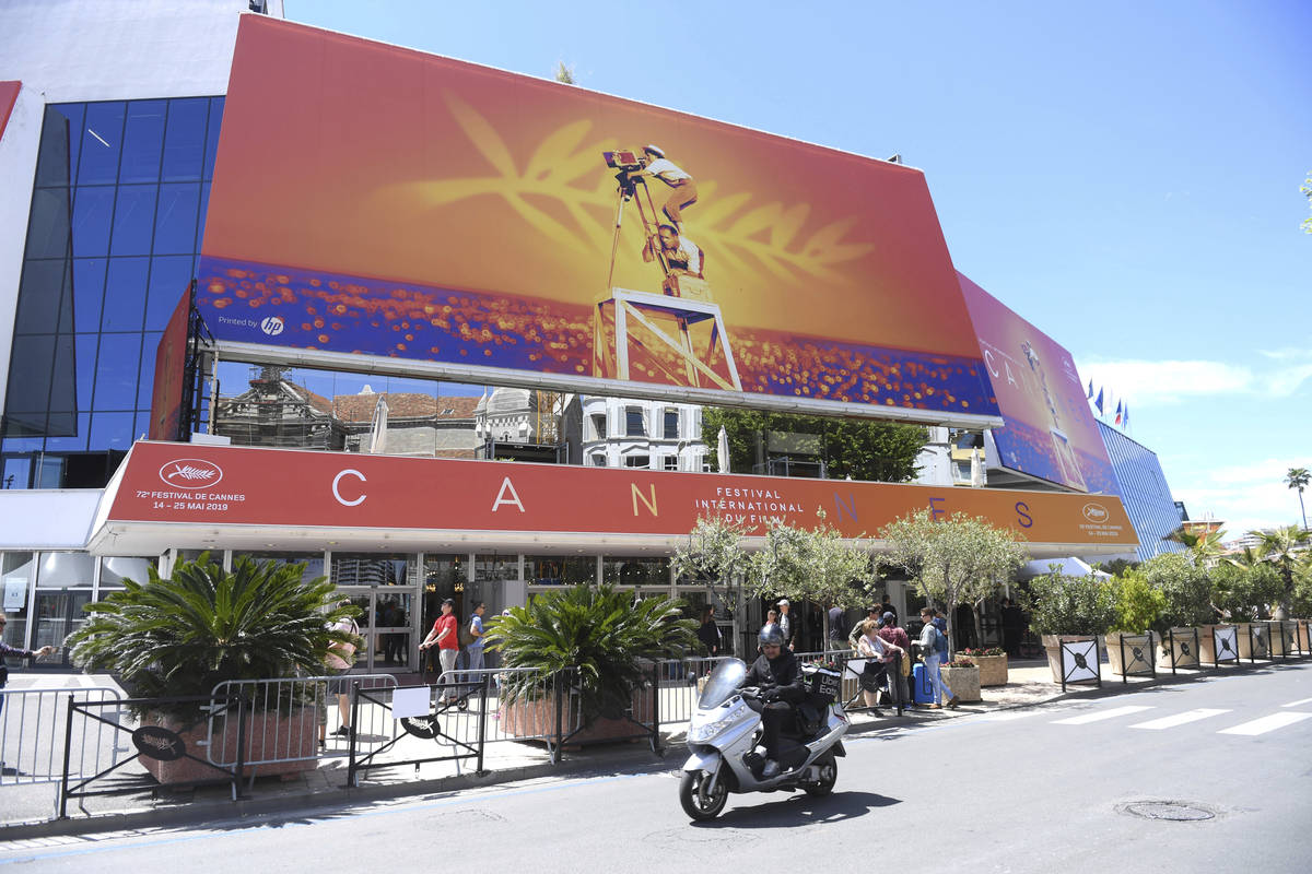 FILE - This May 13, 2019 file photo shows a view of the Palais des festivals during the 72nd in ...