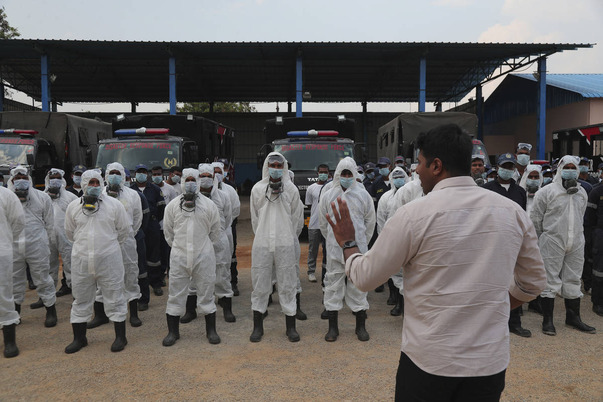 Director Disaster Response Force of Telangana State Vishwajeet Kampati gives instructions to me ...