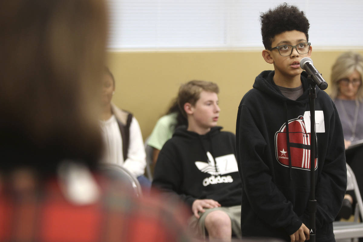 Kane Richey, a fifth grader at Mooreville Elementary School, concentrates as he competes in the ...