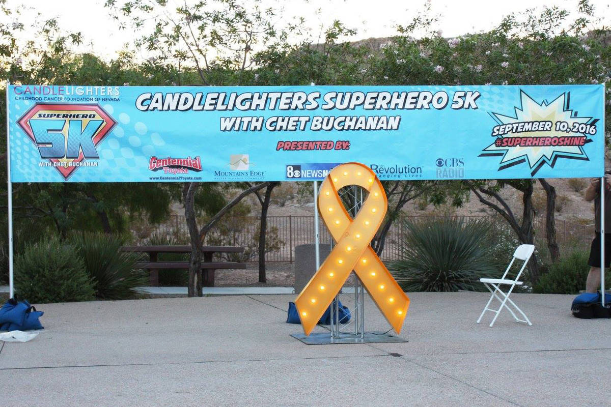 The 2016 Candlelighters Superhero 5K with Chet Buchanan took place at Mountain's Edge Explorati ...