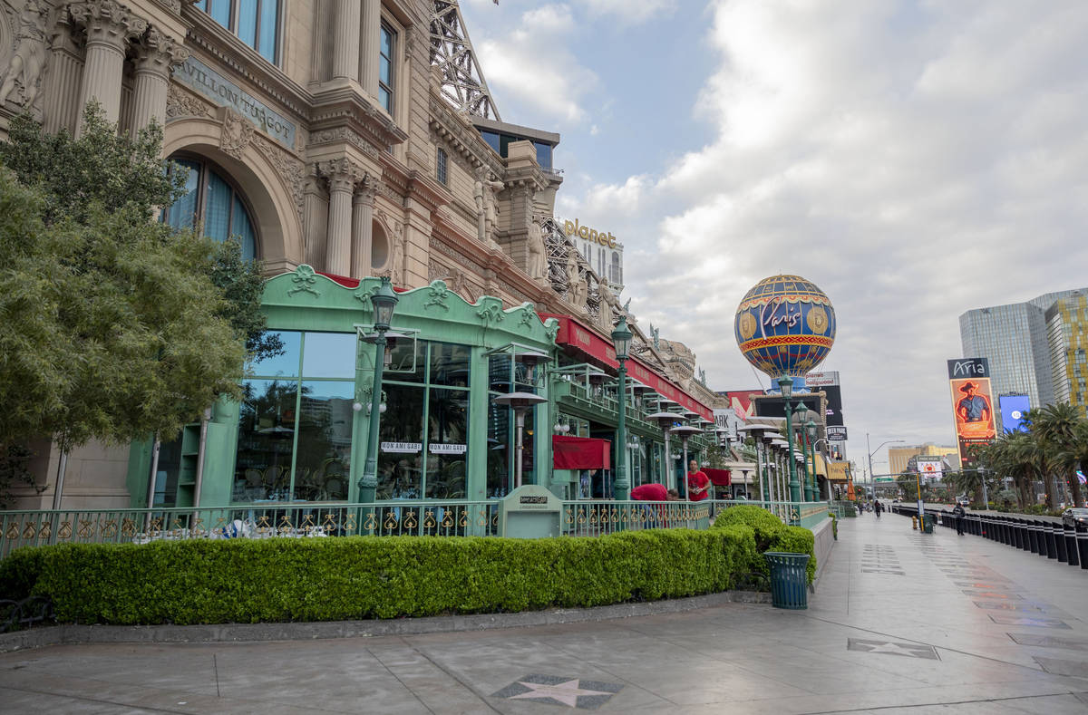 A quiet morning on the Las Vegas Strip on Wednesday, March 18, 2020. (Elizabeth Page Brumley/La ...