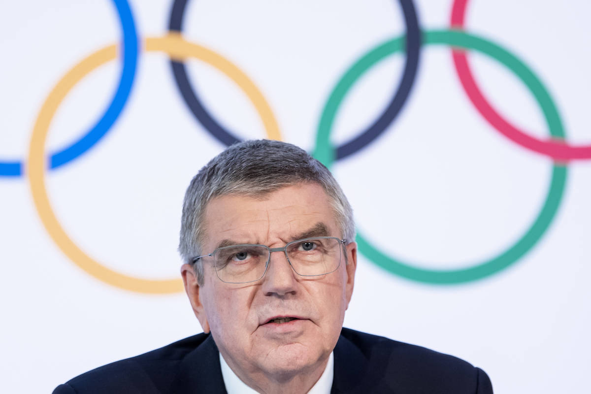 International Olympic Committee (IOC) president Thomas Bach from Germany speaks during a press ...