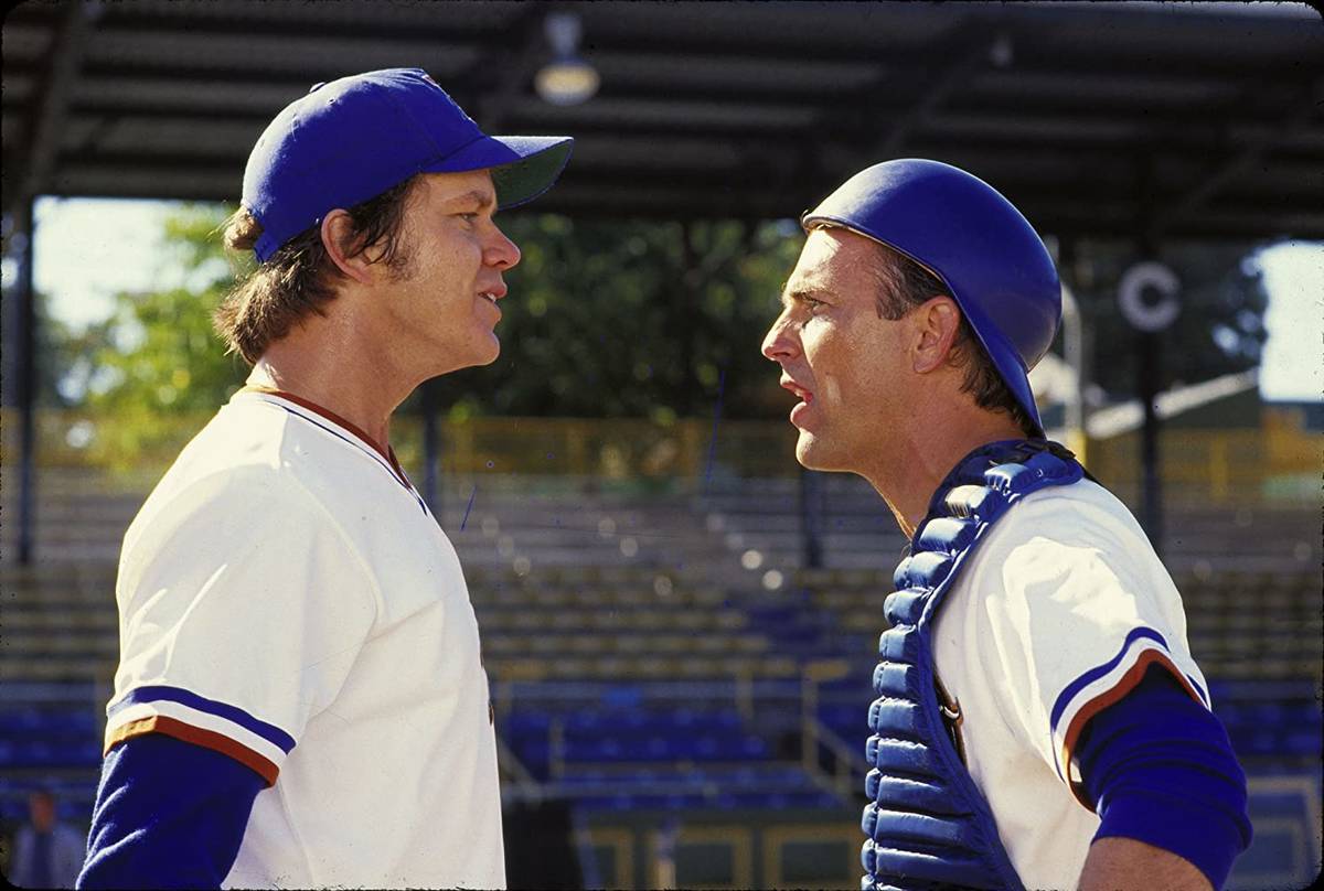 Tim Robbins, left, and Kevin Costner star in "Bull Durham." (MGM)