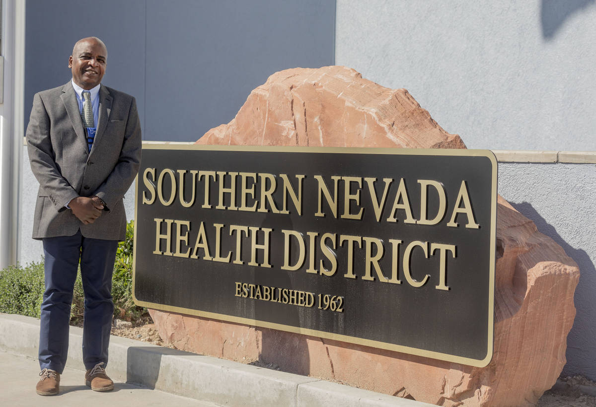 Dr. Fermin Leguen, Southern Nevada Health District acting health officer, poses for a photograp ...